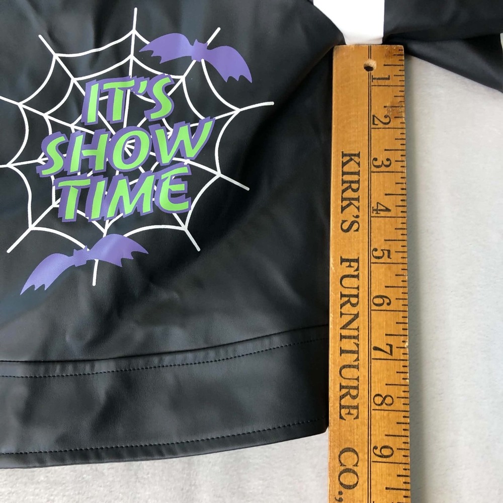 Spirit Costume Beetlejuice Moto Jacket Womens Large Boxy Faux Leather Halloween - Picture 6 of 16